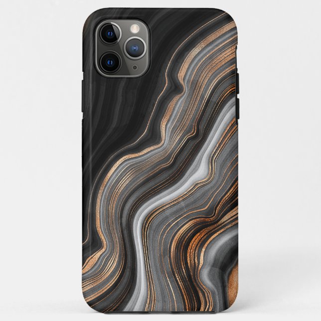 Coques Case-Mate iPhone Mermaid Black Gold Trend Élégante Agate de marbre (Dos)