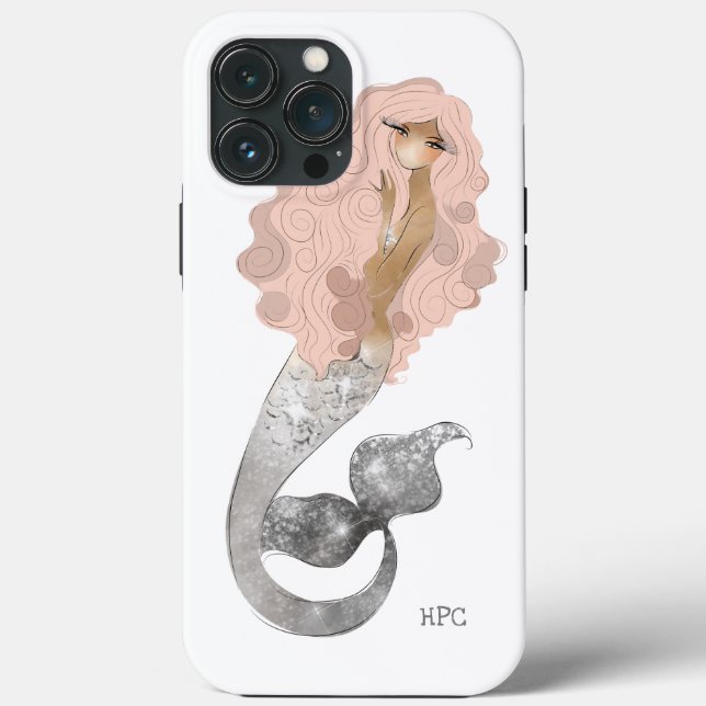 Coques Case-Mate iPhone Mermaid feminine de la déesse marine avec Monogram (Verso)