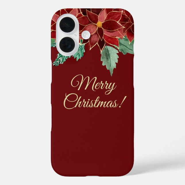 Coques Case-Mate iPhone Merry Christmas Poinsettia iPhone Cases (Verso)