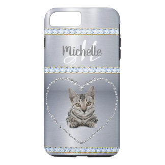 Case-Mate iPhone Case Métal Argent, Rhinestones, Chat, Personnalisé
