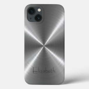 Coques Pour iPhone Métal argenté d'acier inoxydable