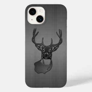 Coque Pour iPhone 14 Métal brossé - Buck Cerf à queue blanche