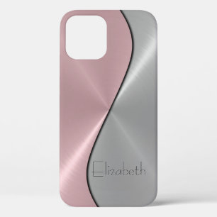 Case-Mate iPhone Case Métal en acier inoxydable argenté et rose