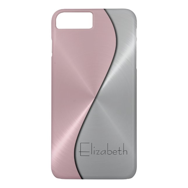Coques Case-Mate iPhone Métal en acier inoxydable argenté et rose (Dos)