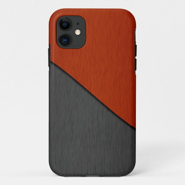 Coques Case-Mate iPhone Métal en acier inoxydable orange et gris (Dos)