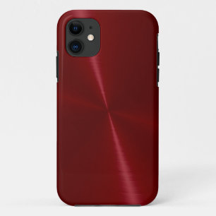Coques Pour iPhone Métal en acier inoxydable rouge foncé