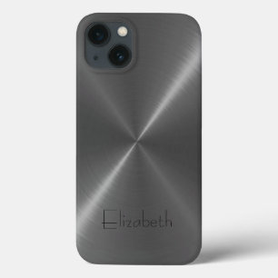 iPhone 13 Case Métal gris d'acier inoxydable