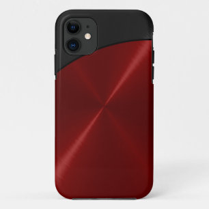 Coques Pour iPhone Métal noir rouge brillant