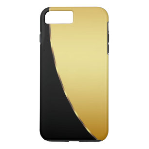 Coque iPhone 8 Plus/7 Plus Métal Or Personnalisé Élégant Noir Moderne