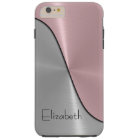 Métallique en acier argenté et rose