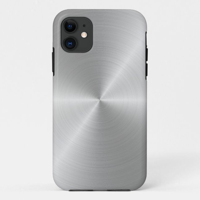 Coques Case-Mate iPhone Métallure radiale argentée polie| Personnalisé (Dos)