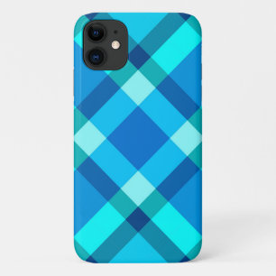 Case-Mate iPhone Case Mi-siècle Bias Plaid, bleu Cobalt et turquoise