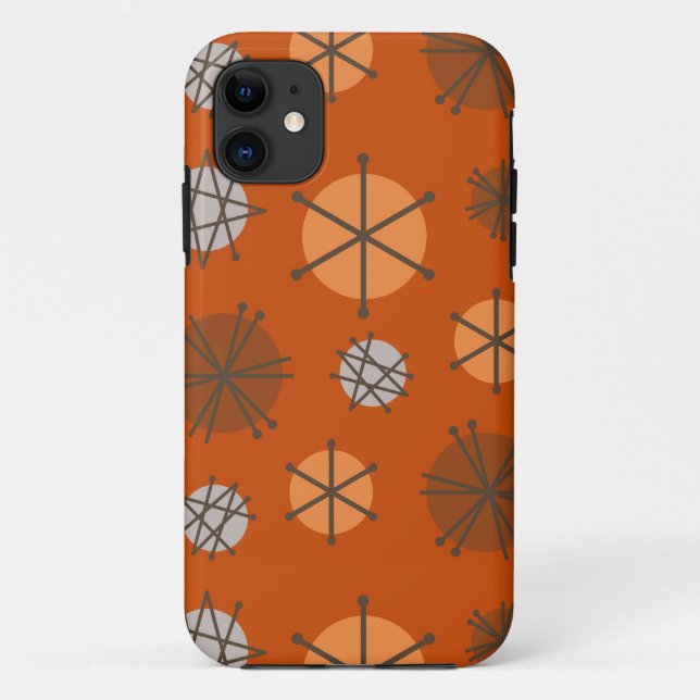 Coques Case-Mate iPhone Mi-siècle Starbursts Modernes Brûlé Orange (Dos)