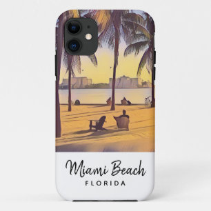 Case-Mate iPhone Case Miami Beach Floride Aquarelle Vintage Art
