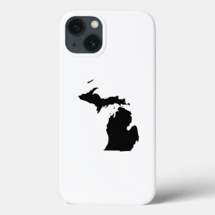 iPhone 13 Case Michigan en noir et blanc