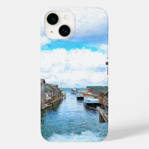 Coque Pour iPhone 14 Michigan Fish Town Painting