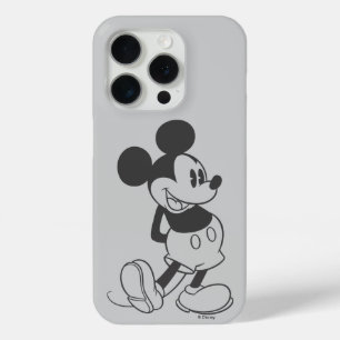 Coque iPhone 15 Pro Mickey classique   Noir et blanc