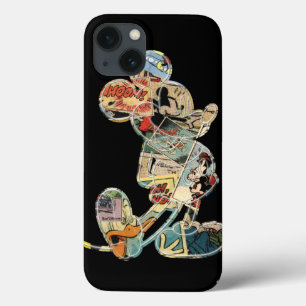 Etui iPhone 13 Mickey Classique Silhouette de Bande Dessinée
