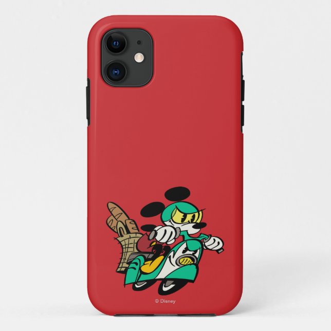 Coques Case-Mate iPhone Mickey français | Course à Vespa (Dos)