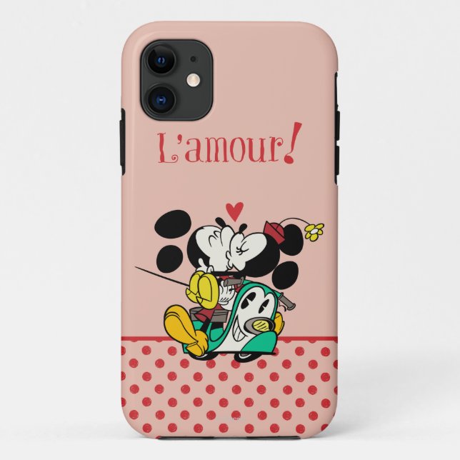 Coques Case-Mate iPhone Mickey français | Mickey et Minnie Kissing (Dos)
