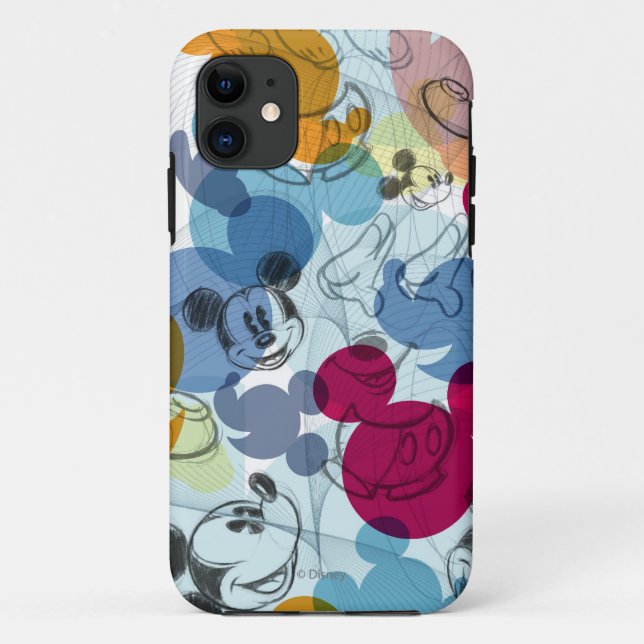 Coques Case-Mate iPhone Mickey & Friends | Motif d'esquisse de tête de sou (Dos)