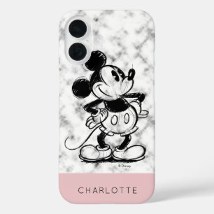 Coque Pour iPhone 16 Mickey   Marbre - Ajoutez Votre Nom