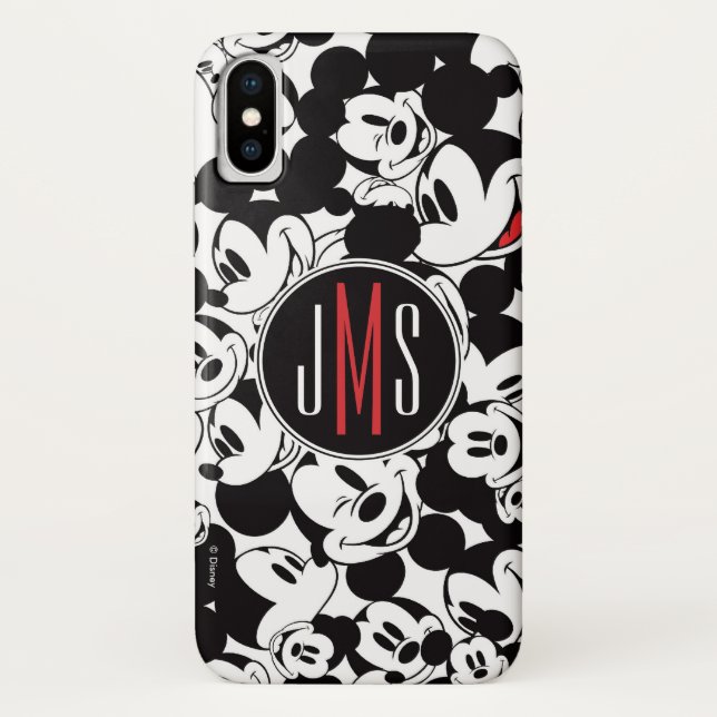 Coques Case-Mate iPhone Mickey Mouse | Motif de la foule de monogrammes (Dos)