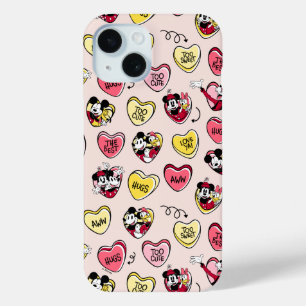 Coque Pour iPhone 15 Mickey Souris & Amis Valentine Heart Candy