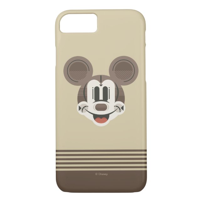 Coques Case-Mate iPhone Mickey tendance | Tête rétro à rayures stylisées (Dos)