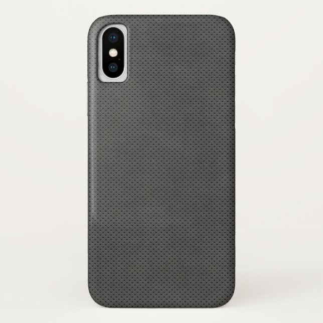 Coques Case-Mate iPhone Micro Motif en métal foncé poreux (Dos)