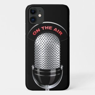 Case-Mate iPhone Case Microphone radio vintage à air noir argent rouge