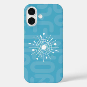 Coque Pour iPhone 16 Mid Century moderne Flube de neige atomique Noël M