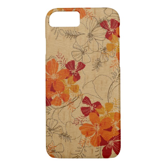 Coques Case-Mate iPhone Midnight Garden Hawaii Faux Wood (Dos)