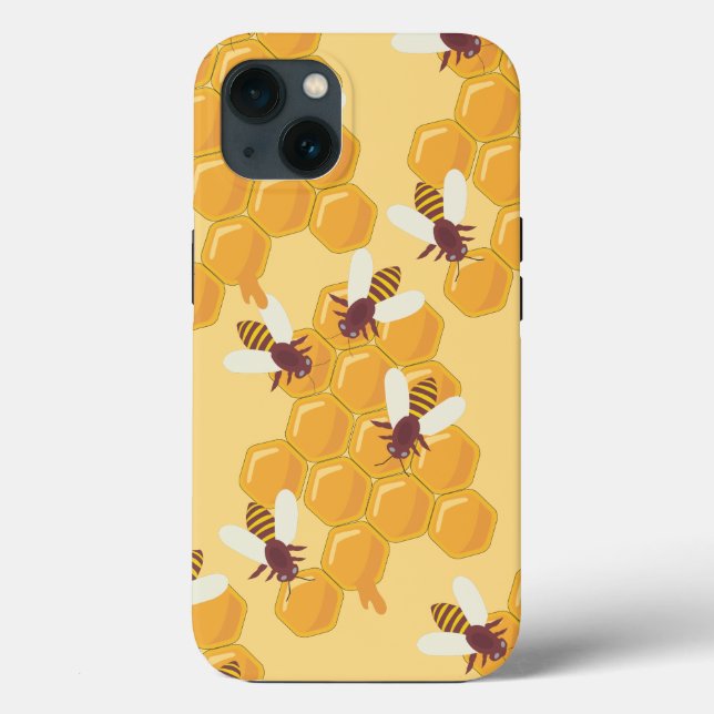 Coques Case-Mate iPhone Miel abeilles et Honeycomb Design Coque-Mate iPhon (Verso)