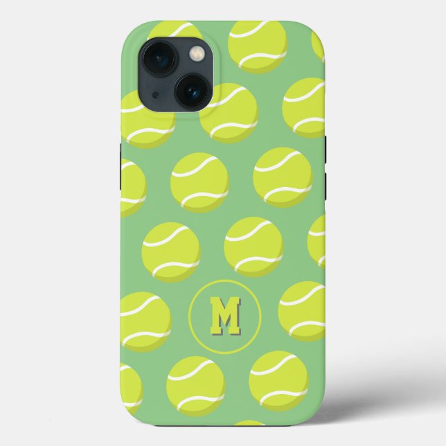 Coques Case-Mate iPhone mignon balles de tennis motif monogrammed (Verso)