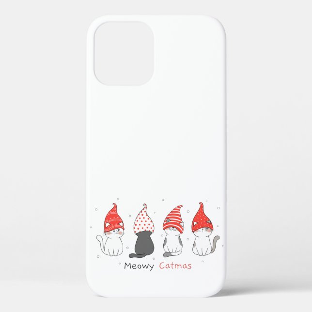 Coques Case-Mate iPhone mignon chat avec gnome casquette pour noël. (Verso)