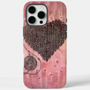 Coques iPhone 16 Pro Max Mignon cœur en fil à tricoter aquarelle iPhone 16