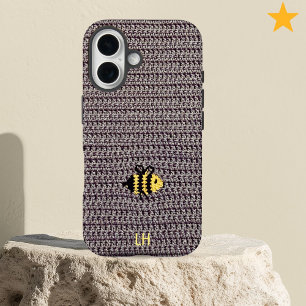 Coque Pour iPhone 16 Mignonne abeille au crochet confortable personnali