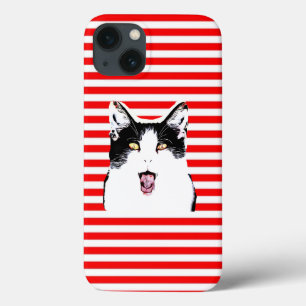 Case-Mate iPhone Case Mignonne chat noir et blanc riant