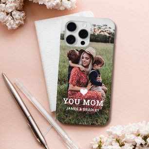 Coque iPhone 15 Pro Max Mignonne COEUR T'AIME MÈRE Fête des Mères Photo