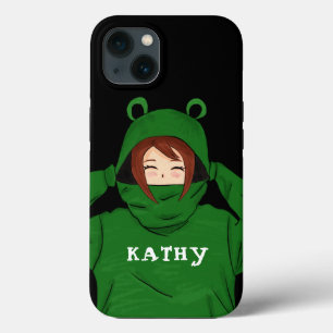 Case-Mate iPhone Case Mignonne fille avec grenouille verte Hoody Dessin 