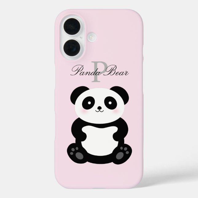 Coques Case-Mate iPhone Mignonne fille bébé Panda Ours Monogramme (Verso)