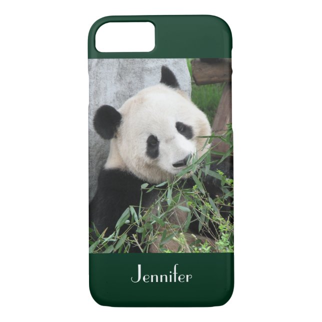 Coques Case-Mate iPhone Mignonne Géant Panda Vert foncé, Nom personnalisé (Dos)