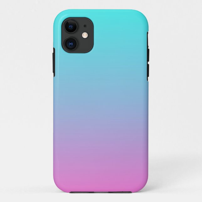 Coques Case-Mate iPhone mignonne girly ombre mermaid rose turquoise aqua b (Dos)