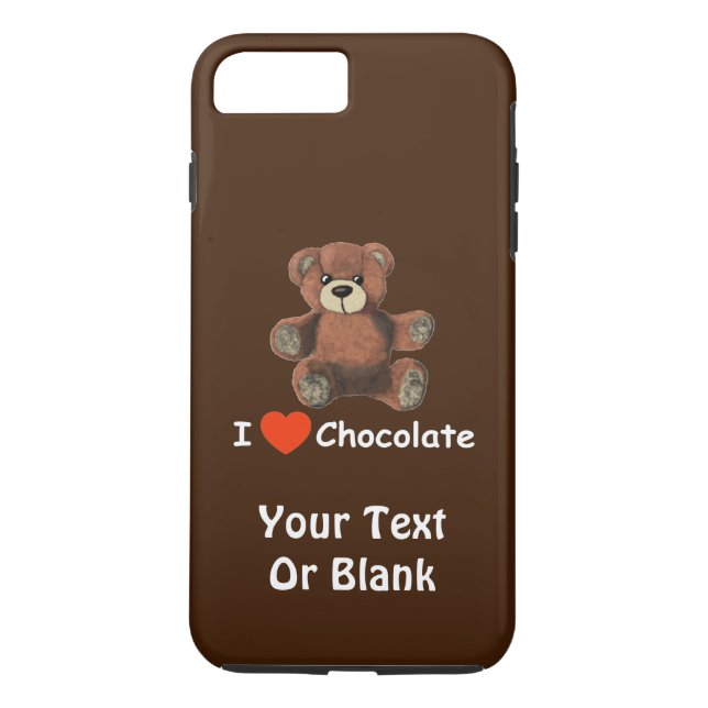 Coques Case-Mate iPhone Mignonne I Coeur (Amour) Chocolat Teddy Ours (Dos)