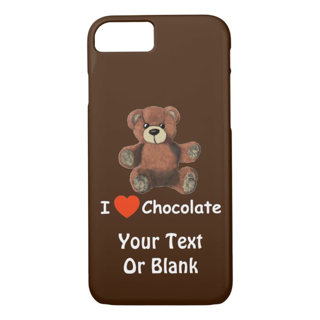 Coques Case-Mate iPhone Mignonne I Coeur (Amour) Chocolat Teddy Ours (Dos)