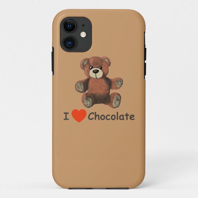 Coques Case-Mate iPhone Mignonne I Coeur (Amour) Chocolat Teddy Ours (Dos)