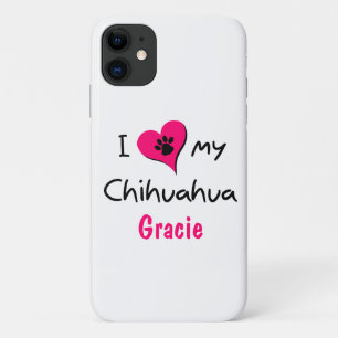 Case-Mate iPhone Case Mignonne J'Aime Mon Chihuahua Empreinte de patte C