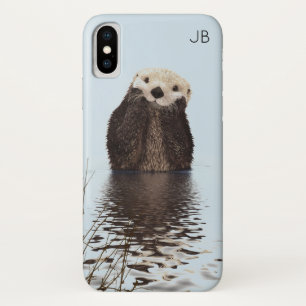 Coque Case-Mate Pour iPhone Mignonne Otter debout dans un étang tenant son vis