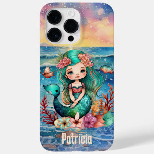 Coque Pour Pour iPhone 14 Pro Max mignonne plage sirène amoureux ajouter nom